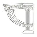 ionic column line drawing tattoo design idea