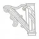 ionic column line drawing tattoo design idea