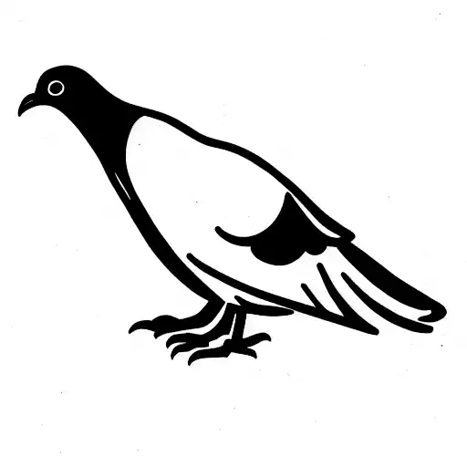 Pigeon with the letter "D" in it tattoo design idea