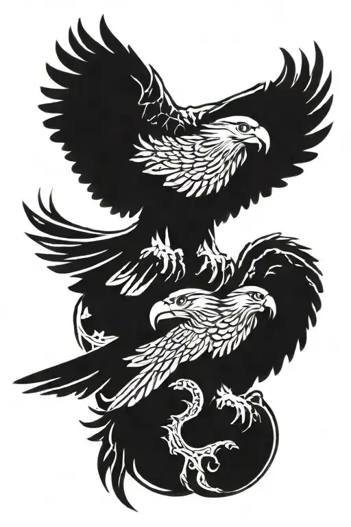 Eagle fallen loved ones incorporated tattoo design idea