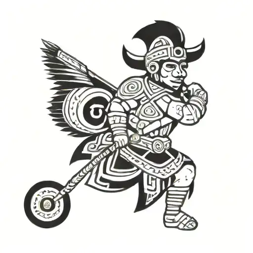 Indigenous Mapuche warrior tattoo design idea
