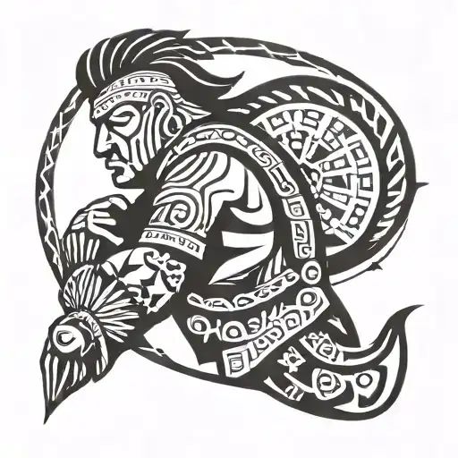 indigenous mapuche warrior tattoo design idea