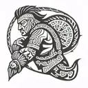 indigenous mapuche warrior tattoo design idea