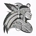 indigenous mapuche warrior tattoo design idea