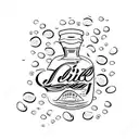 three glasses of liquor with "Bourbon" written on it tattoo design idea
