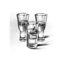 three glasses of liquor with "Bourbon" written on it tattoo design idea