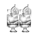 three glasses of liquor with "Bourbon" written on it tattoo design idea