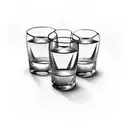 three glasses of liquor with "Bourbon" written on it tattoo design idea