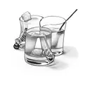 three glasses of liquor with "Bourbon" written on it tattoo design idea