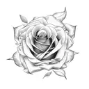rose with clock tattoo design idea