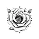 rose with clock tattoo design idea