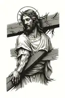 Jesus carrying the cross tattoo design idea