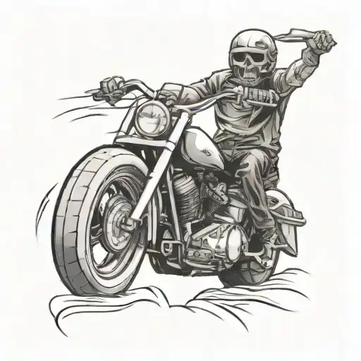 death riding a harley davidson motorcycle tattoo design idea