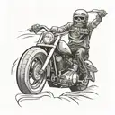 death riding a harley davidson motorcycle tattoo design idea