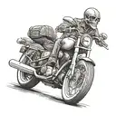 death riding a harley davidson motorcycle tattoo design idea