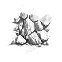 broken rocks tattoo design idea