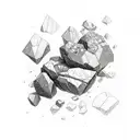 broken rocks tattoo design idea