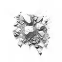 broken rocks tattoo design idea