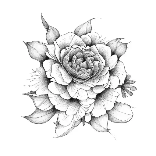 march birth flower, may birth flower, june birth flower, july birth flower tattoo design idea