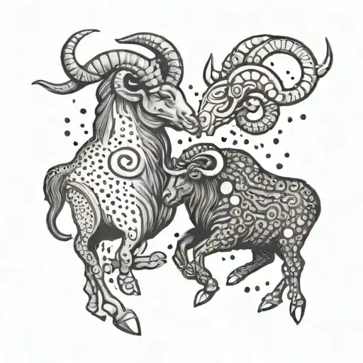 Taurus and Aries fight tattoo design idea