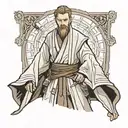 Obi-Wan frame when he stands in front of the opening doors in the star wars the clone wars episode of The Lawless  tattoo design idea