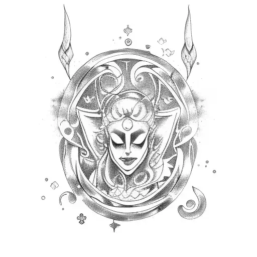 fusion of Aquarius and Gemini tattoo design idea