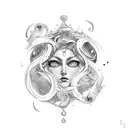 fusion of Aquarius and Gemini tattoo design idea