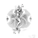 fusion of Aquarius and Gemini tattoo design idea