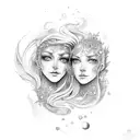 fusion of Aquarius and Gemini tattoo design idea