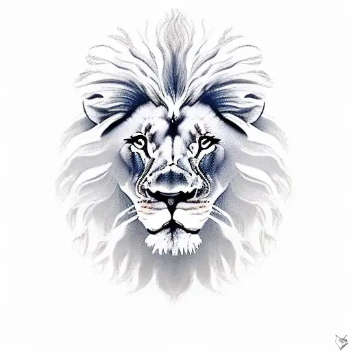 Lion's Head: The lion's head should be facing forward, with a proud and intense expression. Its mane should flow around  tattoo design idea
