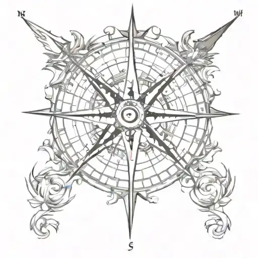 compass rose tattoo design idea