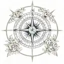 compass rose tattoo design idea