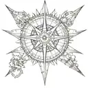 compass rose tattoo design idea