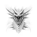 Dragon without hair whole body angry  tattoo design idea