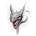 Dragon without hair whole body angry  tattoo design idea