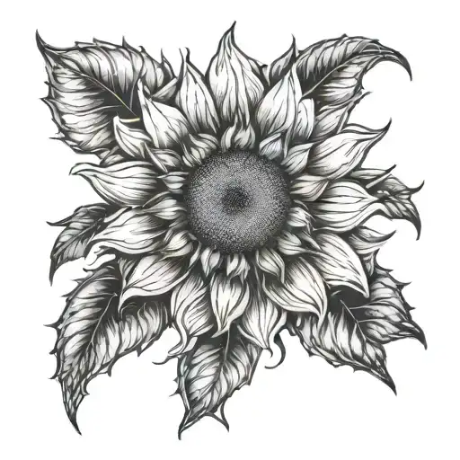 sunflower tattoo design idea