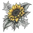 sunflower tattoo design idea