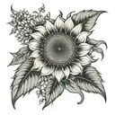sunflower tattoo design idea