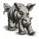 winnie pooh and piglet walking hand in hand tattoo design idea