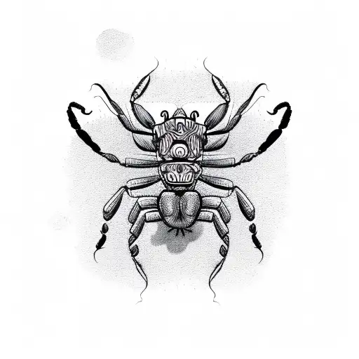 humanoid scorpion tattoo design idea