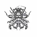 humanoid scorpion worrior tattoo design idea
