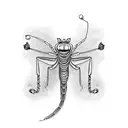 praying mantis tattoo design idea