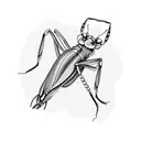praying mantis tattoo design idea