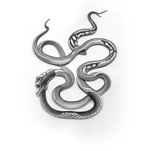 Dagger with snake around tattoo design idea