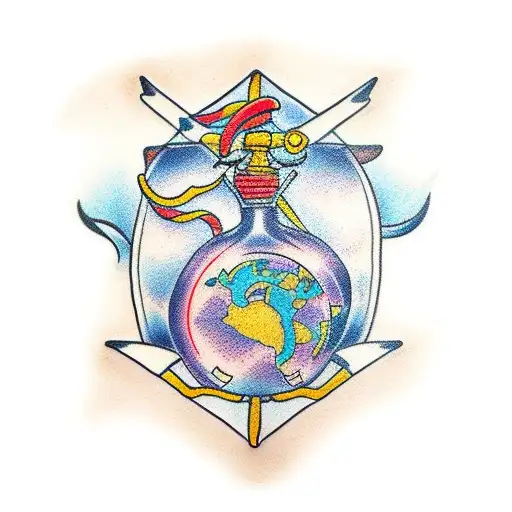 treasure map tattoo design idea