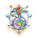 treasure map tattoo design idea