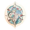 treasure map tattoo design idea