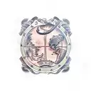 treasure map tattoo design idea