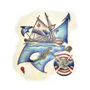 treasure map tattoo design idea