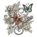 infinity symbol butterfly with cursive name Josie tattoo design idea